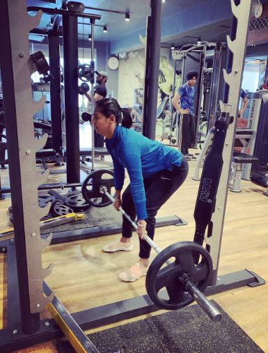 Harmanpreet Kaur during her workout session