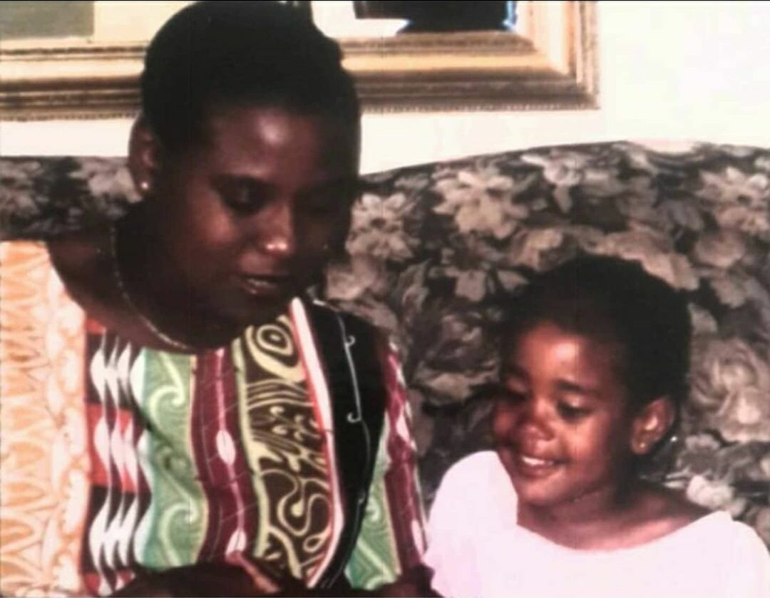 Hayley Matthews during her childhood with her mother, Lisa
