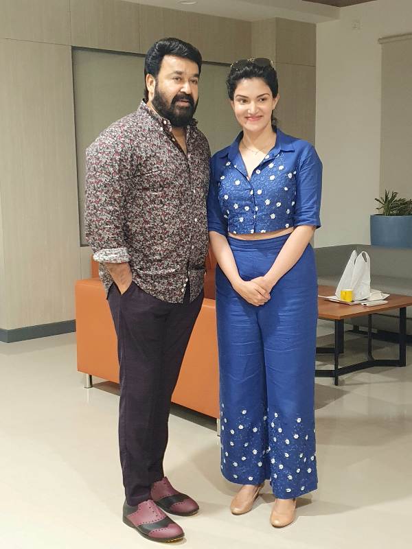 Honey Rose with Mohanlal