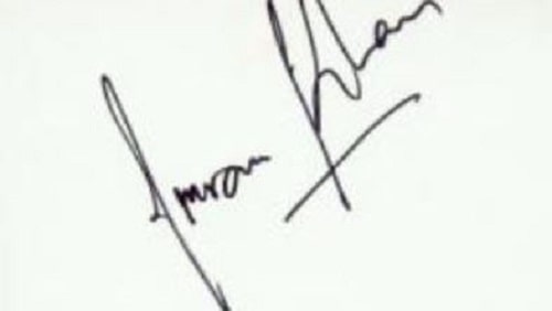 Imran Khan's autograph