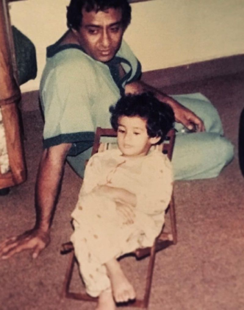 Jeeva as a child with his father