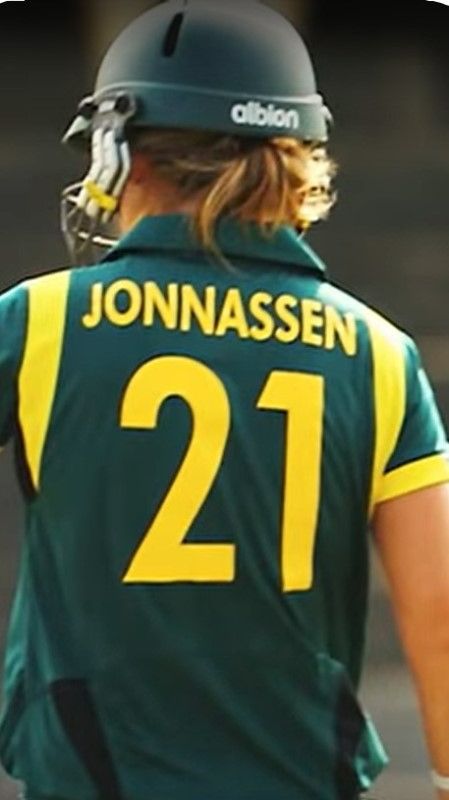 Jess Jonassen's jersey name in her debut match