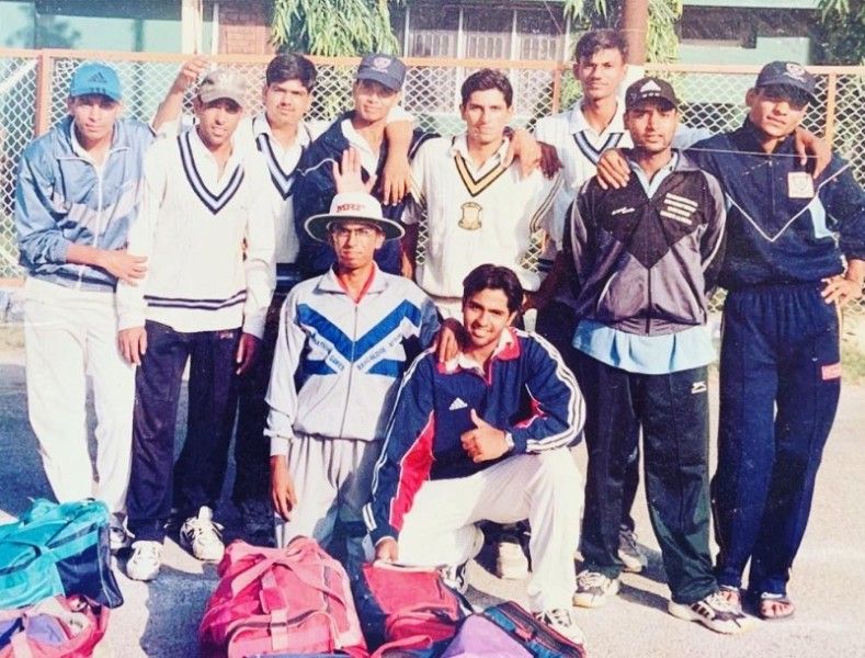 Joginder Sharma (extreme right) during his early playing days