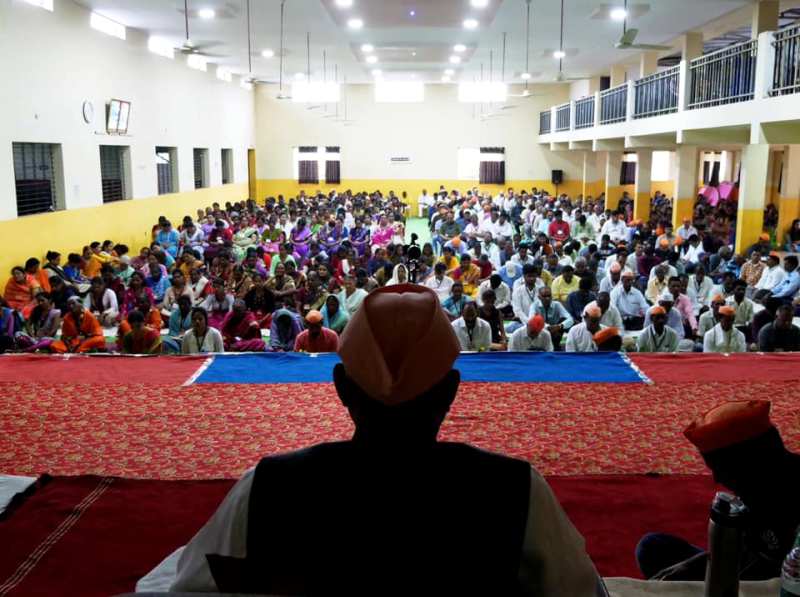 Kamlesh D. Patel and his followers during meditation