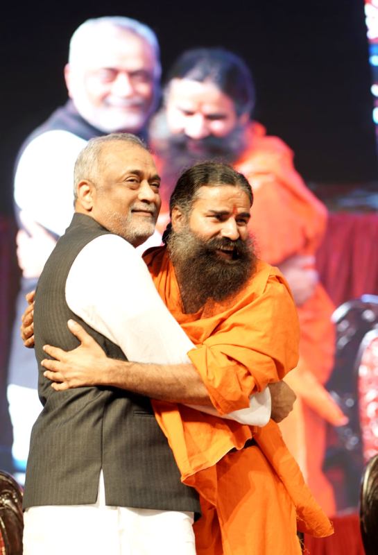 Kamlesh Patel with Baba Ramdev