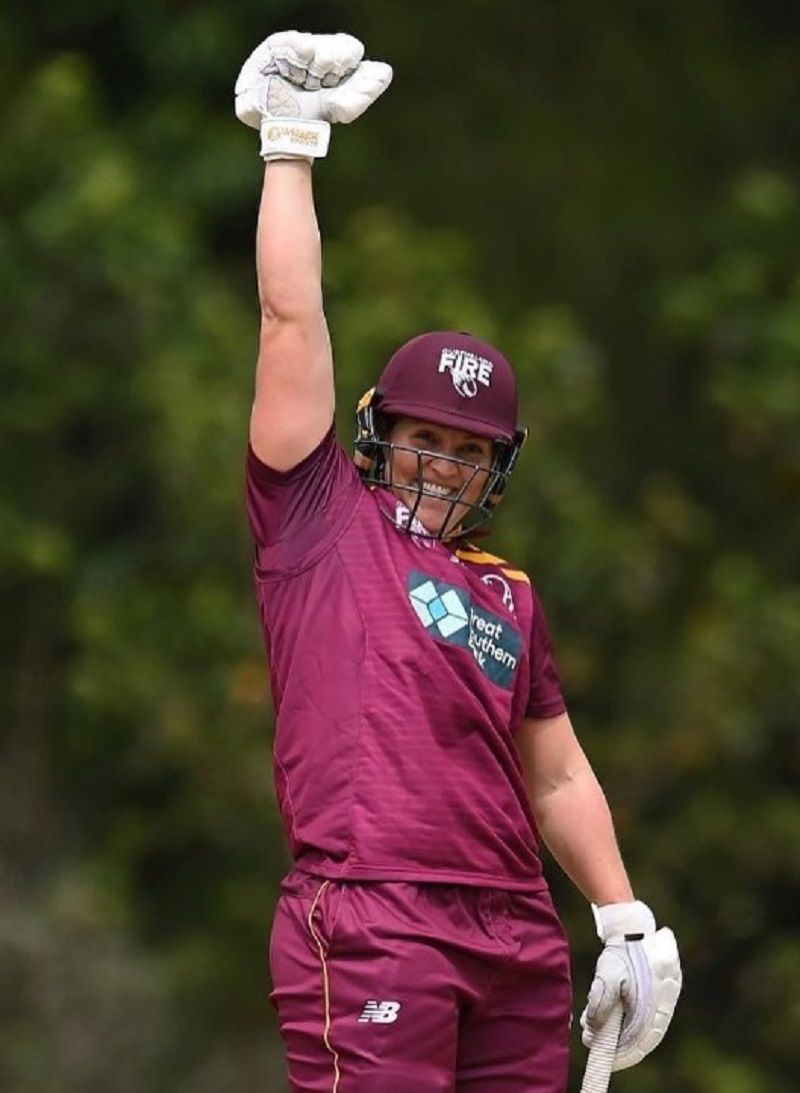 Laura Harris after achieving hundred at the Women's National Cricket League