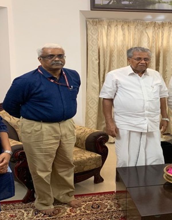 M Sivasankar (left) with the 12th Chief Minister of Kerala Pinarayi Vijayan