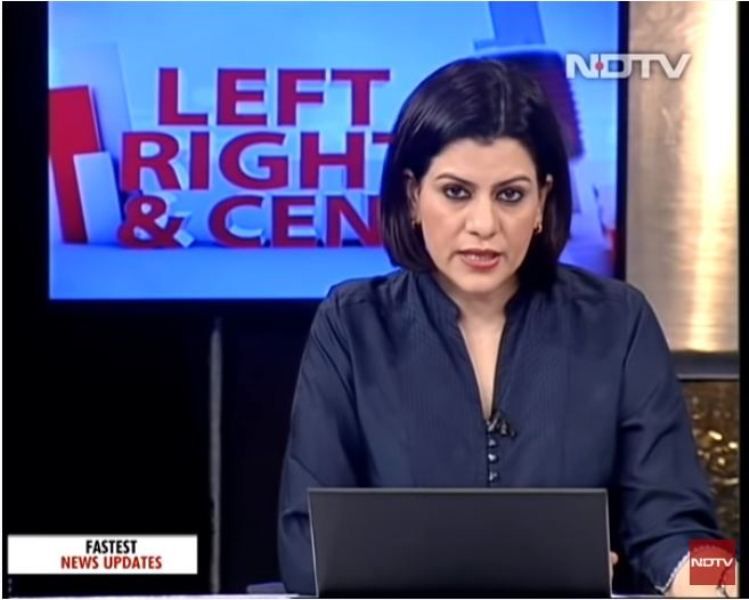 Nidhi Razdan in the show 'Left, Right & Centre'