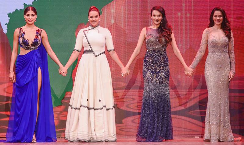 Parvathy Omanakuttan (extreme left) with her fellow mentors of the Femina Miss India 2017