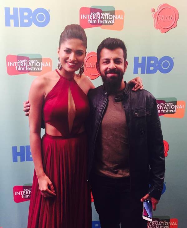 Parvathy Omanakuttan with Bejoy Nambiar at the screening of Dobaara for The South Asian International Film Festival in New York City