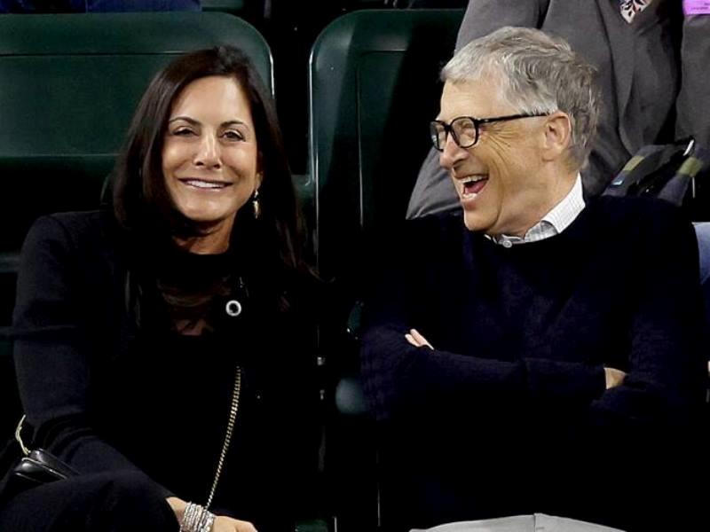 Paula Hurd and Bill Gates at Laver Cup in 2022