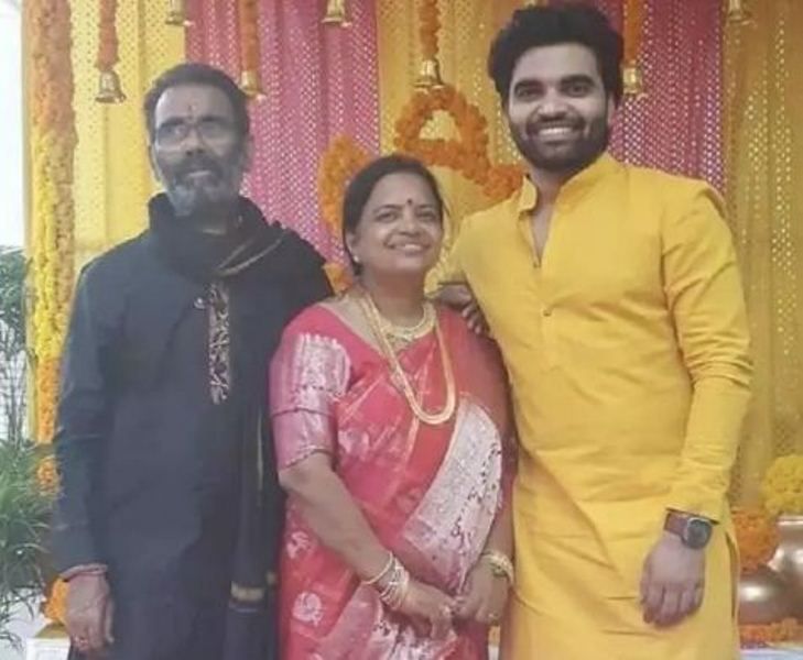 Pradeep Machiraju with his parents