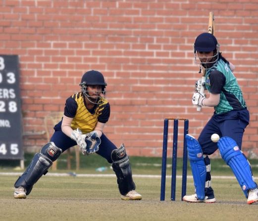 Priyanka Bala playing for Yellow team at CAB Cricket
