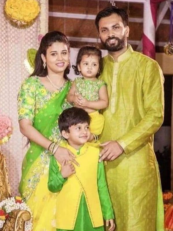 Rohini Sindhuri with her children and husband, Sudhir Reddy