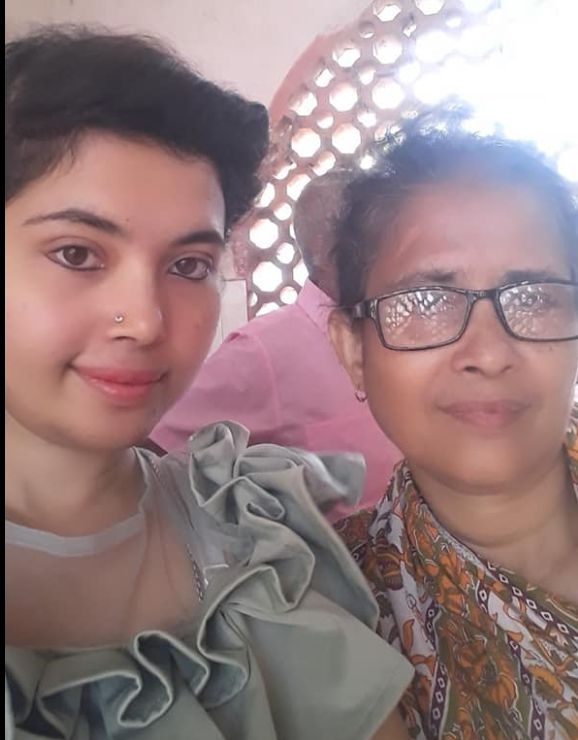 Sagarika with her mother