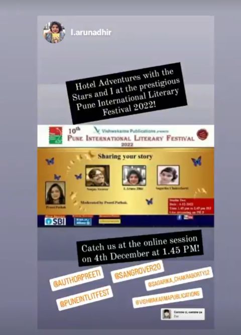 Sagarika's post about the Pune Literary Festival