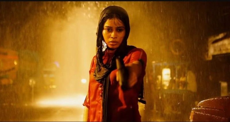 Sai Priyanka Ruth as Rasiya in a still from the Tamil film Gangs of Madaras (2019)
