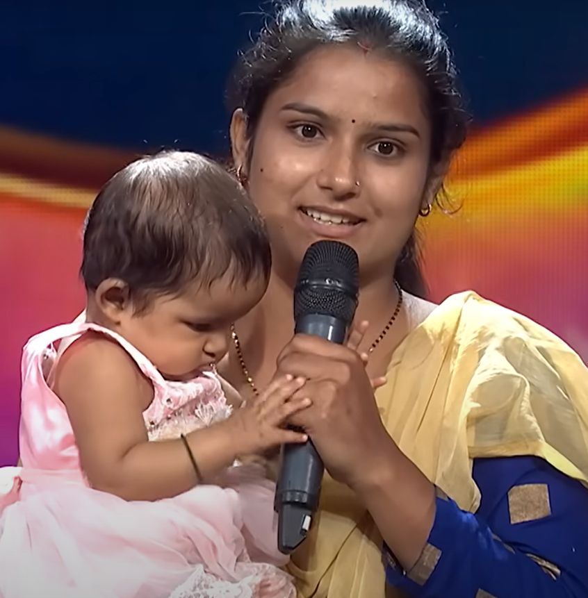 Sanjana with her daughter during the auditions