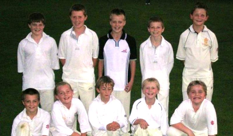 Sophie Ecclestone, bottom row second left, with her team-mates in the junior section at Alvanley Cricket Club