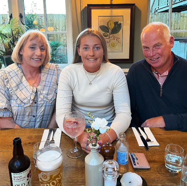 Sophie Ecclestone with her parents