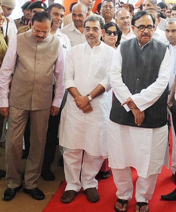 Subhash Ramrao Bhamre (left), Upendra Kushwaha (middle), and Dr. Mahendra Nath Pandey (right)