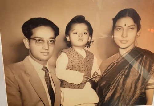 Sudhir Mishra's childhood picture with his parents