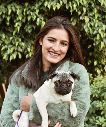 Sushma Verma with her pet dog