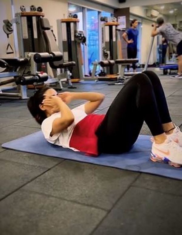 Tanu Chandel during her workout session
