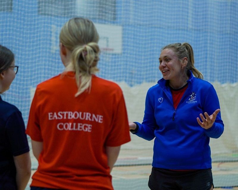 Tara Norris as a coach at Eastbourne College