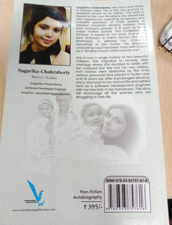 The back cover of Sagarika's book