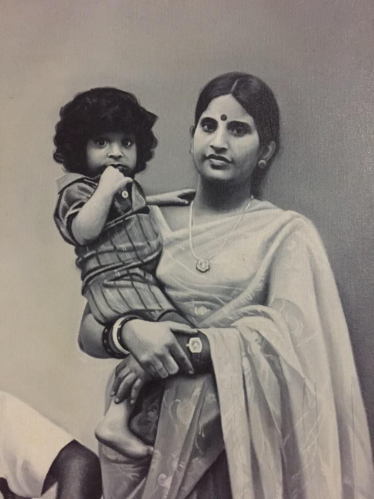A childhood image of Vaibhav Reddy with his mother