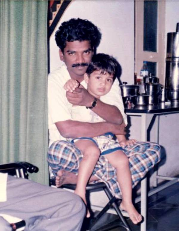 Chandrabose with his son