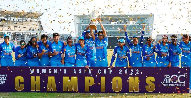 India Women after winning 2022 Women's Twenty20 Asia Cup