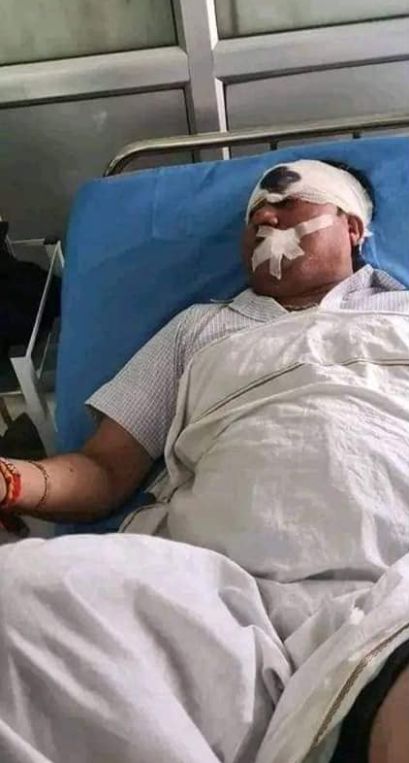 A picture of Samar Singh hospitalized