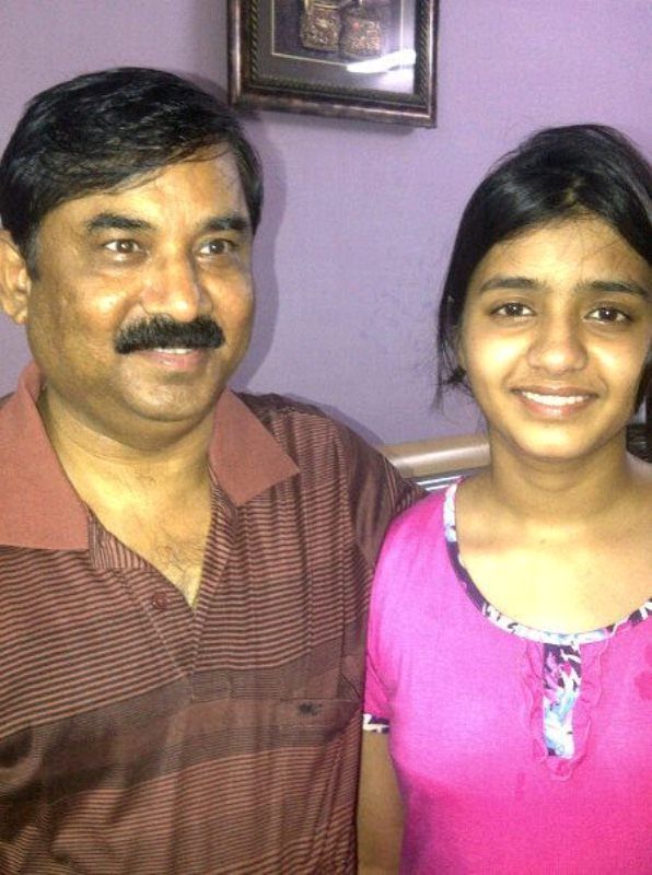 A teenage photograph of Pragya Siddharth with her father
