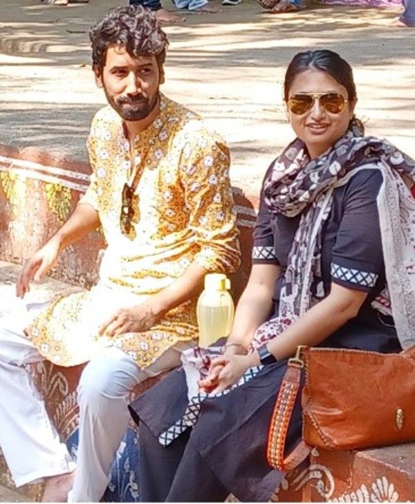 Abhilash Thapliyal with his wife