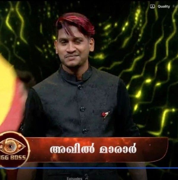 Akhil Marar as a participant in a still from the Asianet and Disney+ Hotstar reality show Big Boss Malayalam Season 5 (2023)