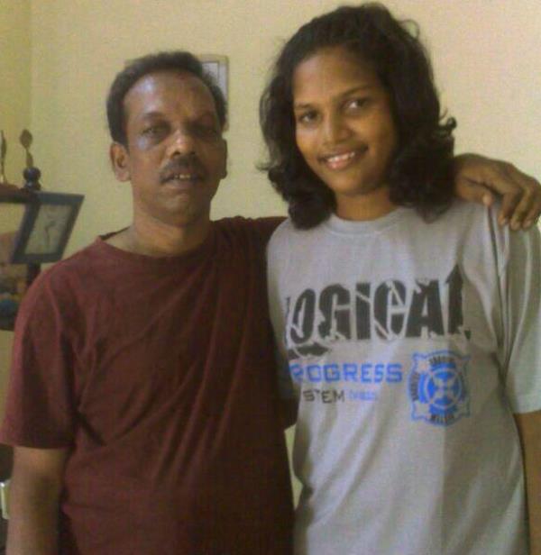 Asha Shobana with her father