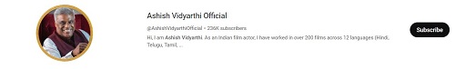 Ashish Vidyarthi Official YouTube channel