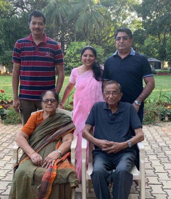 Bhaskar Rao with his parents and sister