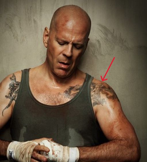 Bruce Willis Greek Tattoo
