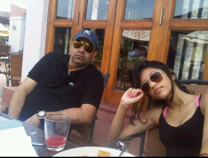 Chikki Panday with his daughter Alanna in Goa