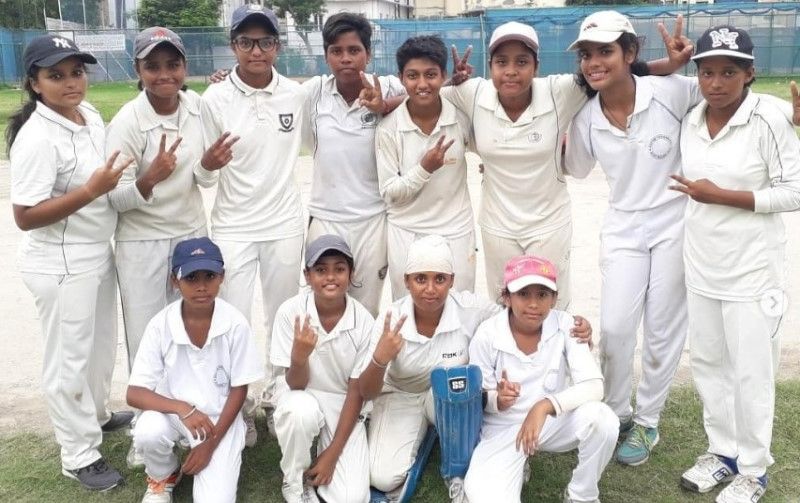 Dhara Gujjar with her teammates celebrating their victory in the Kolkata Cup