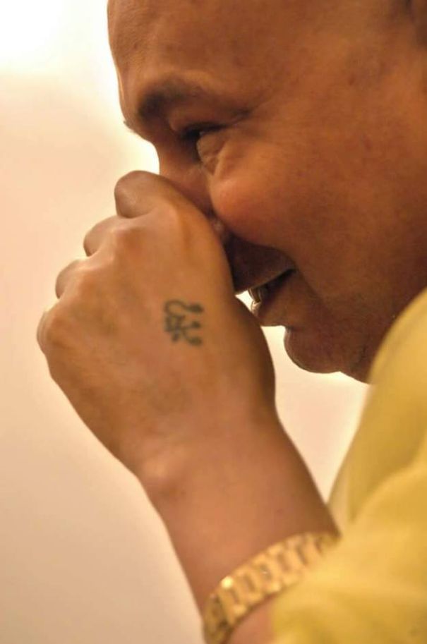 Guruji's hand tattoo