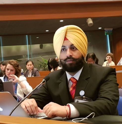 Harjot Singh Bains at a United Nations Conference