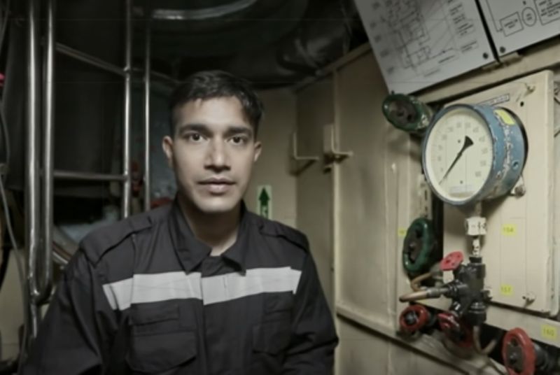 Harman Singha in a still from the television series Breaking Point: Indian Submariners (2018) on Discovery
