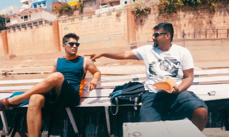 Harman Singha (left) in a still from his debut web series 101 Varanasi on YouTube
