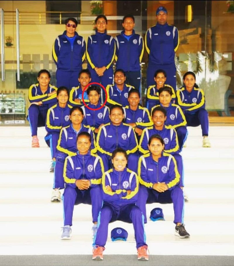 Indrani Roy with Jharkhand u-23 women's team