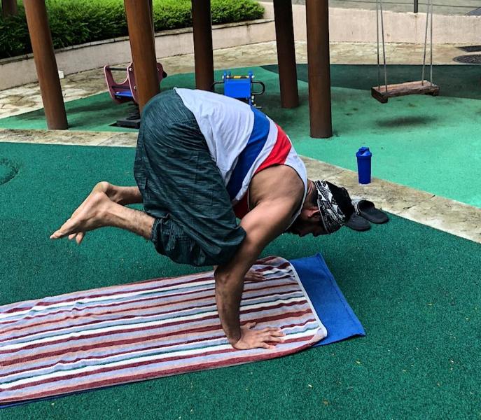 Kabir Duhan Singh doing Yoga