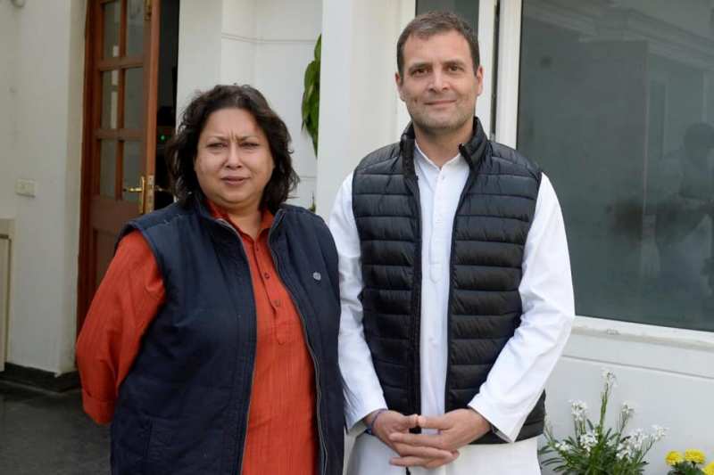 Kriti Singh with Rahul Gandhi